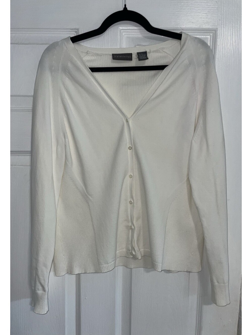 Relativity White Cardigan 70% cotton